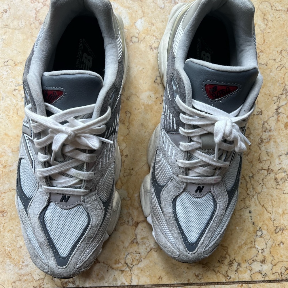 New Balance 9060 Gray & White Running Sneakers